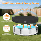 SAFANA 16FT Round Pool Covers for Above Ground Pools, Round Swimming Pool Cover [Upgrade 420D Thicker] Protective Leaf Cover with Reflective Strip, Tear Resistant Durability, UV Resistance, Black