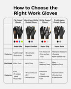 OKIAAS Work Gloves for Men,Ultra Thin and Lightweight Working Gloves with Grip,12 Pairs Bulk Pack Construction Gloves with Polyurethane Coating,Safety Gloves for Light Duty Work (Black, Large)