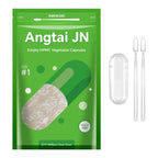 Angtai JN Size 1 Empty Capsules Vegan Plant Based Clear (1,000 Count) Gluten Free, Non-GMO, Halal Certified Pill Caps Filling Kit with 2 Spoons for Vegetarian DIY Your Own Supplements