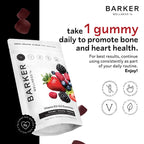 Barker Wellness D3 K2 Vitamin Gummies – Max Potency 6000IU D3 + 200mcg K2 for Strong Bones, Cardiovascular Wellness, Immune Support | Vegan, Sugar-Free, Delicious Mixed Berry | 30 Servings