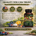 Super Fruits and Veggies Supplement,36 Fresh Veggies & Fruits,Balance of Nature Daily Nutritional Supplement for Digestive Health & Constipation Relief,60-Day Supply,Made in USA