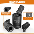 11PCS Impact Socket Adapter and Reducer Set, 1/4" 1/2" 3/8" 3/4" Impact Adapter Set & Universal Joint Impact Swivel Socket Set, Wobble Drive Socket Set with Storage Case