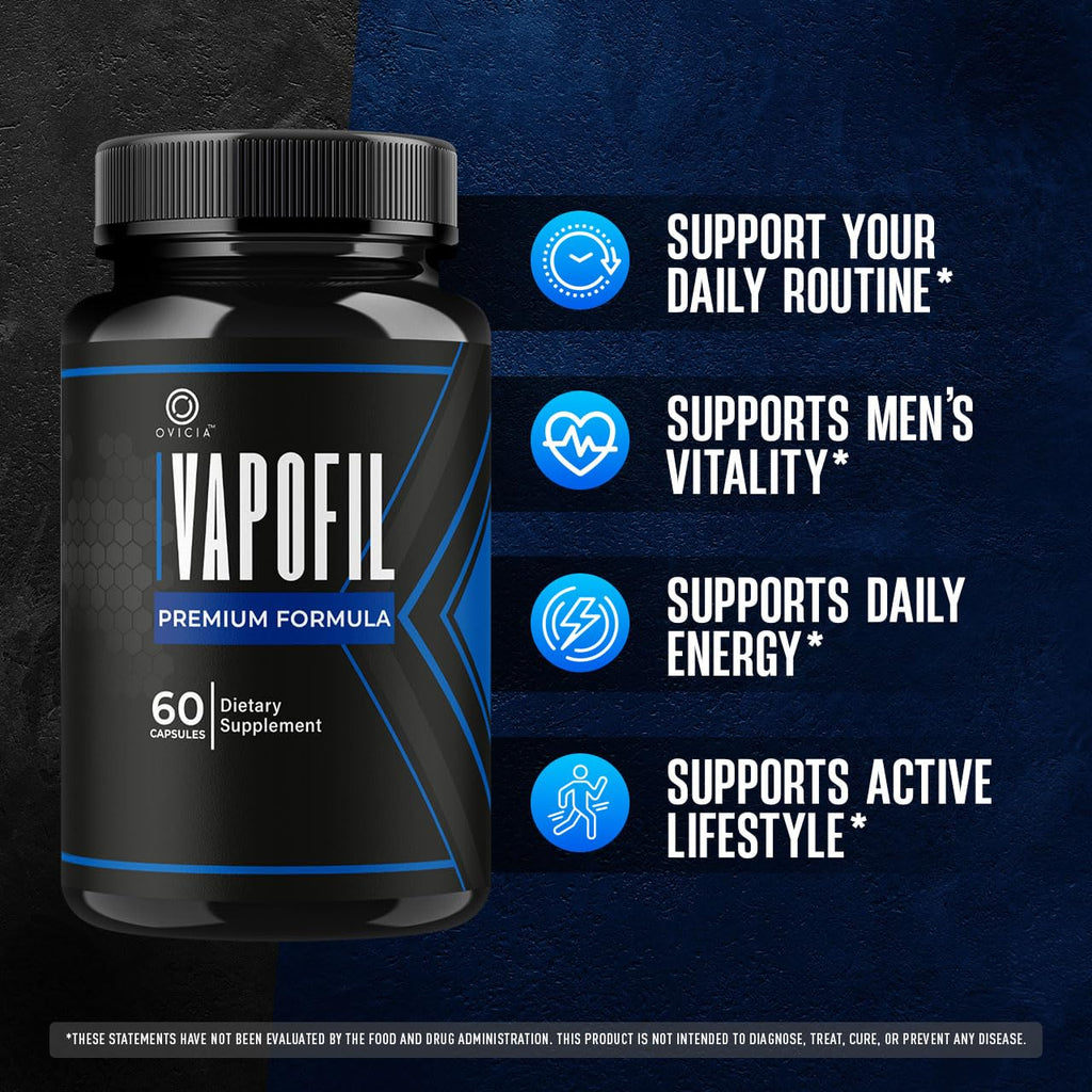 Vapofil Capsules - Official Vapofill Pills Advanced Premium Formula Support Maximum Strength, All Natural Ingredients Vitamins for Overall Health & Wellness Reviews, 60 Capsules for 1 Month
