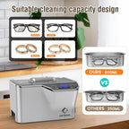 LifeBasis Ultrasonic Cleaner, Professional 45kHz Ultrasonic Jewelry Cleaner 20 Ounces (600ML) with Digital Timer, Watch Holder Ultrasonic Glasses Cleaner for Rings, Coins, Watches, Dentures, Silver