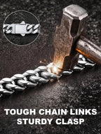 U7 Silver Bracelet for Men Stainless Steel Cuban Link Bracelets 5mm 7.5"