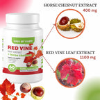 Dash of Vigor Red Vine Leaf Extract (Vitis Vinifera) and Horse Chestnut Extract, Red Vine Extract, 1500 mg, 60 Capsules