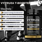 VYTRUZA Testosterone Supplement for Men - Advanced T-Boost Formula for Energy, Strength, Stamina* - Natural Testosterone Booster for Men Muscle Growth Support* - 90 Capsules