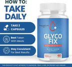 (5 Pack) Glyco Fix Capsules - GlycoFix Advanced Supplement, All Natural Formula to Maintain Healthy Levels, Maximum Strength Daily Formula, Gyco Fix Capsules Reviews - 300 Capsules for 5 Months