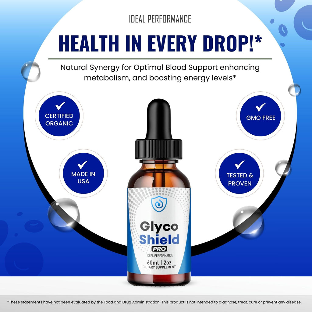 Glyco Shield Drops, Official GlycoShield Blood Formula Support Supplement - Maximum Strength, All Natural Formula to Maintain Overall Well Being & Healthy Energy, Premium GlycoShield Reviews (3 Pack)