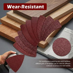 Towbluii Multitool Sanding Pads for Detail Wood Finishing, Multi-Grit Assorted Sandpaper with Triangle & Finger Attachments, Durable Hook and Loop Sanding Sheets for Furniture & Edge Work（105p