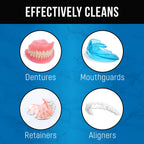 ZENGATE Retainer Cleaner Tablets for Dentures, Retainers, Aligners & Night Guards – 120 Denture Cleaning Tablets, 3-Minute Deep Clean, Removes Odor, Plaque & Stains – FSA HSA Eligible