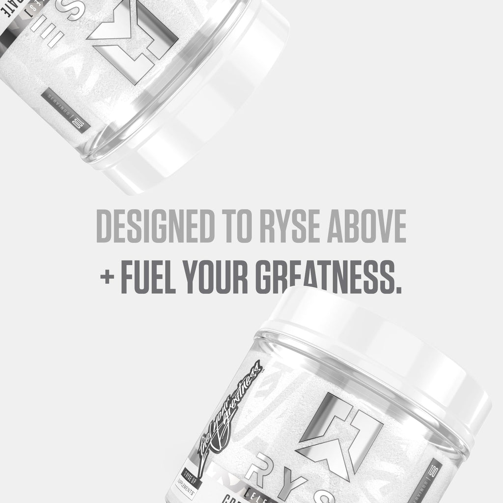 RYSE Creatine Monohydrate Powder - Unflavored - Supports Men & Women Lean Muscle Growth, Strength, Power, and Endurance - Helps Reduce Fatigue and Improve Workout Recovery - 100 Servings.