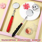 Copkim 2 Pcs Telescoping Inspection Mirror Mechanics Mirror,50mm,Black,Red