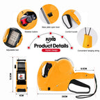 KPX Pricing Tag Gun, 8 Digits, 5150 White Labels, Yellow (Rectangular, Paper, 21*12 mm), One Touch Open System, Incl 3 Inker Rollers