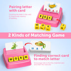 LIWIN LET'S GO! Toys for 3-8 Year Olds Girls, Matching Letter Spelling Games for Kids Ages 3-8 Preschool Learning Educational Toys for Kids Birthday Gifts for 3-8 Year Olds Girls Pink