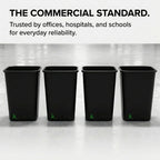 Kleen Commercial Soft-Sided Wastebasket 41qt, 20" x 16" x 11.6", Black Plastic (2 Pack)