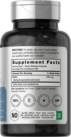 Horbäach DHEA 100mg | 200 Capsules | Supplement for Men and Women | Non-GMO, Gluten Free
