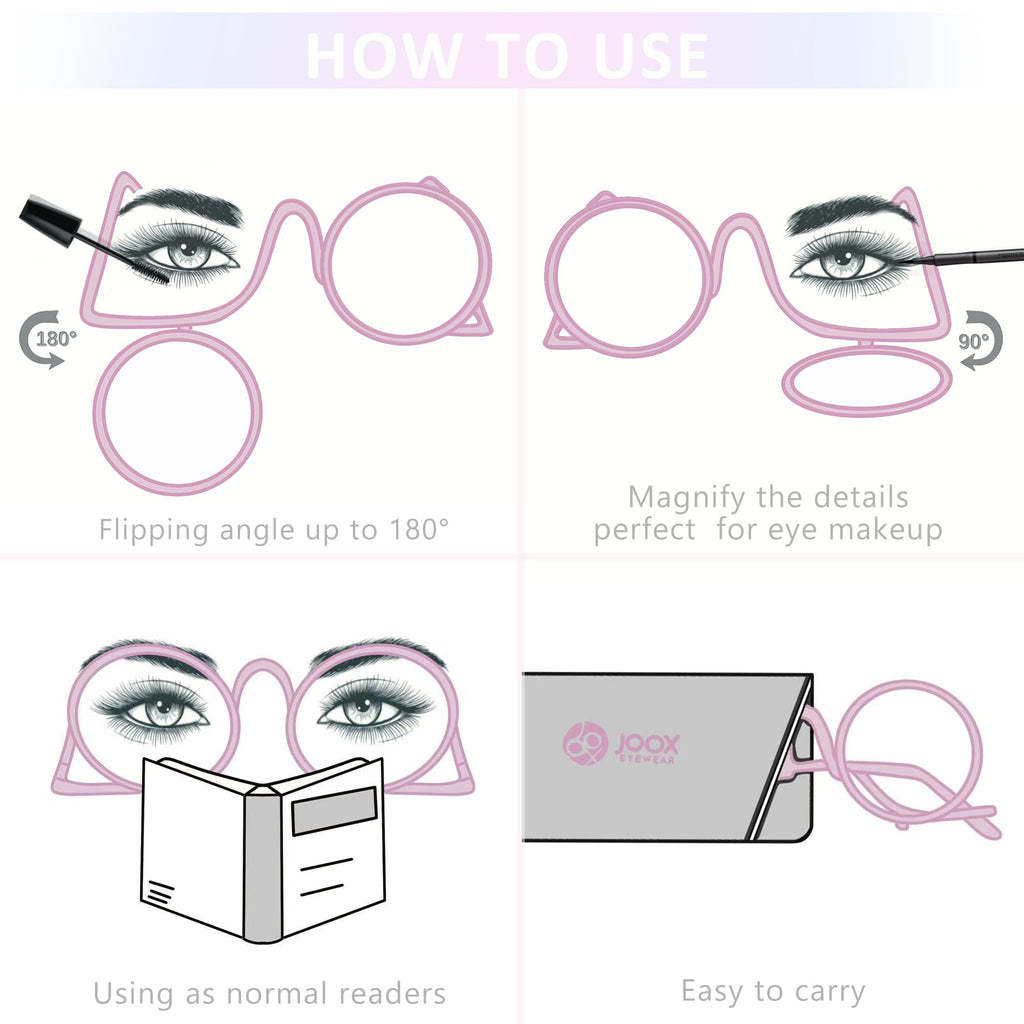 JOOX Makeup Reading Glasses for Women Large Magnifying Cosmetic Readers Make Up Eyeglasses +3.5