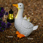 QZQRMZ Solar Powered Duck Garden Statue with LED Lights, Waterproof Resin, Outdoor Decor for Patio, Lawn, Yard, Pond (Style 1)