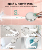 Filtered Shower Head with Handheld, 9-Spray Mode High Pressure Detachable Shower Head with Filters for Hard Water - Remove Chlorine Brushed
