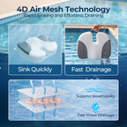Idle Hippo Hot Tub Booster Seat, 4D Air Mesh Hot Tub Pillow with 6 Powerful Non-Slip Suction Cups, Ergonomic Booster Cushion, Quick Dry Spa Pillow Hot Tub Accessories for Adults Indoor Outdoor-White