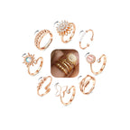 FIBO STEEL Fidget Anxiety Ring for Women Rose Gold Plated Spinner Rings