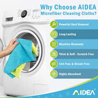 AIDEA Microfiber Cleaning Cloth-600PK, Soft Microfiber Towels for Cars, Absorbent Cleaning Rags, Lint-Free Streak-Free Wash Cloths for House, Kitchen, Window(12in.x12in)