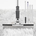 Astfys Big Carpet Rake with Long Handle, Black and Silver