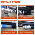 FILTERUP Upgrade 190003 Tension Control Clamp Kit and Spa Filter, Compatible with Pentair FNS Plus, Clean & Clear Plus, Quad DE Filters Steel Pool Filter Pumps, 23-1/4" Length