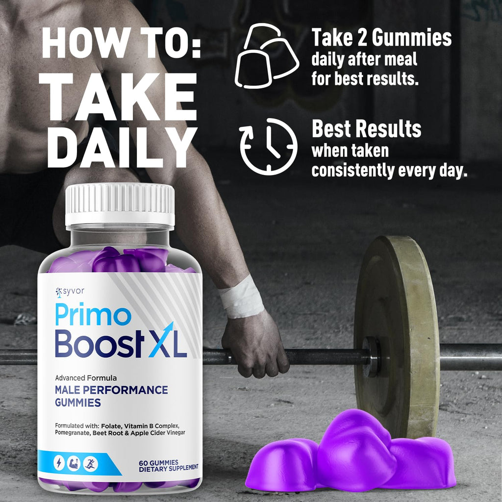 Primo Boost XL Gummies, Official Primo Boost XL Gummys with All Natural Ingredients, Advanced PrimoBoost Health & Wellness Support Formula with Max Strength Active Lifestyle Vitamins (60 Gummies)