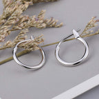 AoedeJ 925 Sterling Silver Hoop Earrings, High Polished Round Tiny Click-Top Hoop Earrings, Small Clasp Hoop Piercing Earrings (Inner Diameter-12mm 1/2'')