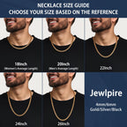 Jewlpire Gold Chain for Men, 6mm Mens Necklace Cuban Link Chain Necklace for Men, 18K Gold Plated Chain Necklace Sturdy & Durable Men's Necklaces 22 inch