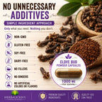 Cloves Capsules - Natural Dietary Supplement - Rich in Vitamins, Minerals, Manganese, Fiber - May Help Strengthen Bones, Promote Digestive Function, Antioxidant Support - 100 Caps
