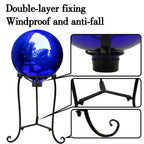 Polyjkl 16" Tall Gazing Ball Stand for 10-12 inch Balls, Black Metal Gazing Globe Display Holder Stands for Outdoor Garden Clearance, 9" L x 9" W x 16" H