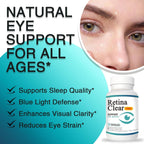 Retina Clear Pro Eye Supplement - Retina Clear for Eyes Capsules - Maximum Strength, Advanced Formula All Natural Visual Wellness, Eye Fatigue Relief & Focus（3PCS