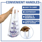 Bagtron Thank You T-Shirt Carry-Out Bags, Disposable Plastic Bags with Handles for Shopping and Restaurant, 1/5 Barrel, 0.75 Mils, White/Blue, 13" x 8" x 23" Large, 500 Count