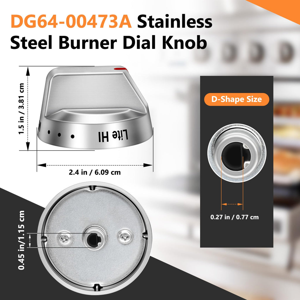 DG64-00473A Burner Control Dial Knob Range Oven Replacement Compatible with Samsung Gas Stove Knob NX58H5600SS NX58F5700WS NX58H5650WS NX58J7750SS NX58M6850SS （5pcs）.