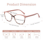 Madison Avenue Square Vintage TR90 Blue Light Blocking Reading Glasses for Women with Case, Anti Glare/Eyestrain Computer Readers Pink Demi +1.75