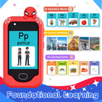 Gocina Kids Smart Phone， Toddler Christmas Birthday Gift for Age 3-10, Touchscreen Kids Cell Phone Toy with Cameras, Learning, Music, Games and 32 GB Card