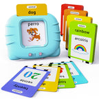 Lapare Spanish and English Bilingual Audible Flash Cards Toy with Music, Learn Spanish and English for Kids, Niñas, Niños, Bebes