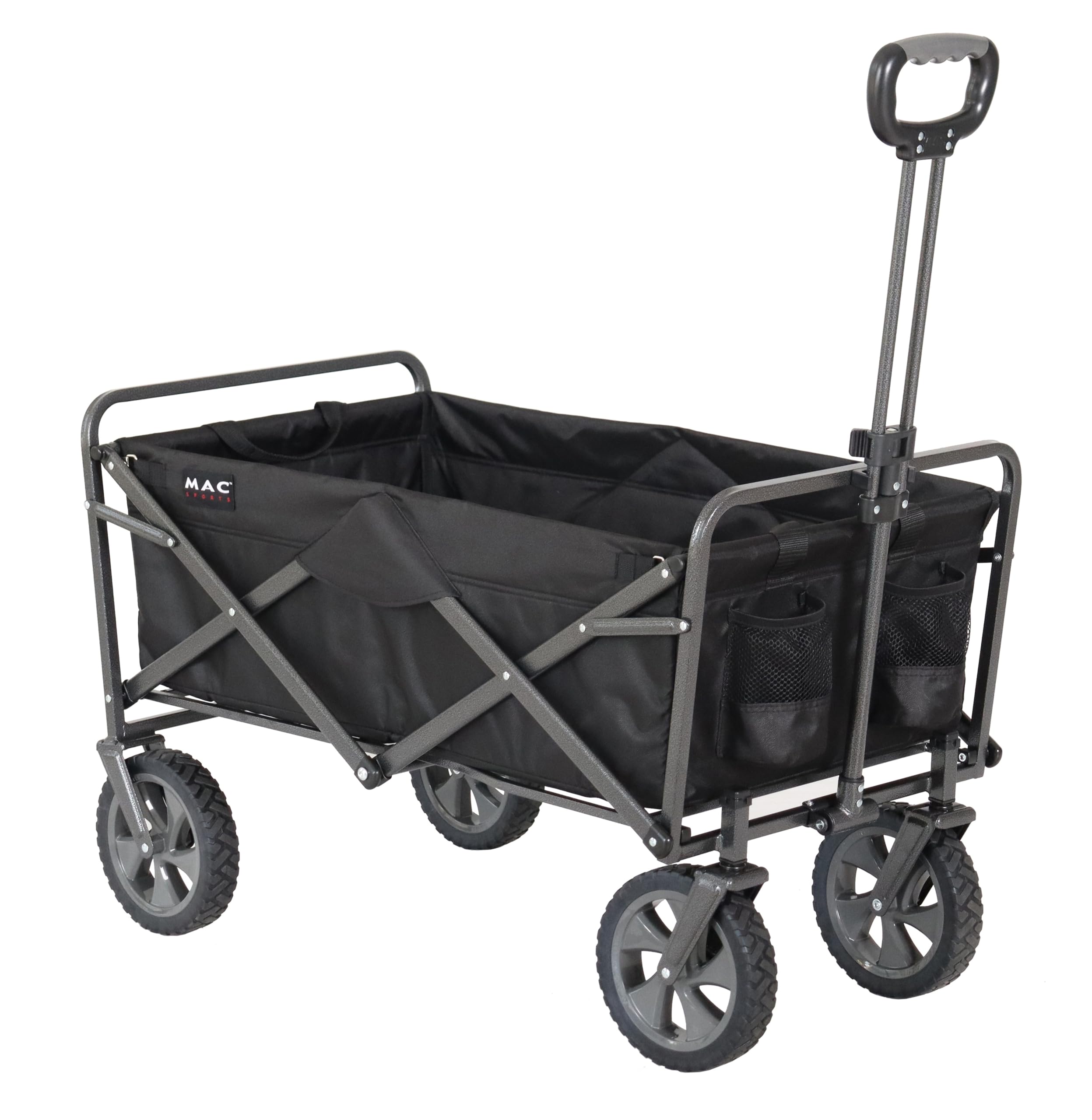 Mac Sports Collapsible Folding Outdoor Utility Wagon, Black