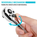 DURATECH 3-Piece Drive Ratchet, 1/4", 3/8", 1/2" 90-Tooth Quick-Release Ratchet Wrench, Reversible, Cr-V Made, Full Polished - with Plastic Insert Storage Box, Gifts for Men, Women, Dad