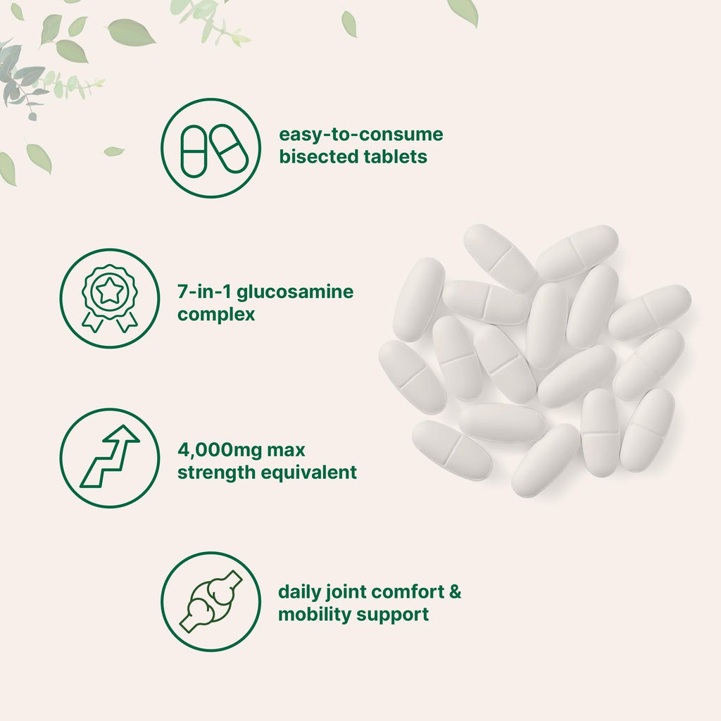 Glucosamine Chondroitin MSM & Turmeric 4,000mg Equivalent, 300 Bisected Tablets | Joint Health & Mobility Support for Women & Men | 7-in-1 with Boswellia, Hyaluronic Acid & Collagen Complex