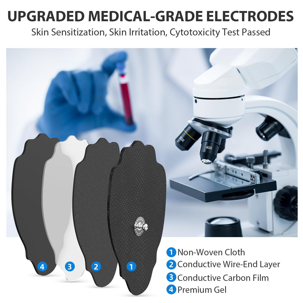 TENS Unit Electrode Pads NURSAL 20 Pack 3.5mm Snap EMS Replacement Pads for Electrotherapy Reuse More Than 30 Times, Compatible with MEDVICE,Belifu TENS Machine