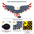 2 Pack 23" American Eagle Metal Wall Art with Solar Lights Outdoor