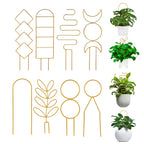 Simabsie 8 Packs Metal Trellis for Potted Plants, Climbing Support (Gold)