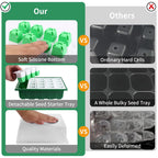 Sondiko Seed Starter Tray with Soft Silicone Cells, 80-Cell Reusable Seed Starter Kit, Seedling Starter Trays with Humidity Dome, Mini Germination Kit for Starting Vegetable, Flower & Herb Seeds