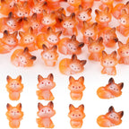 Geelin 60 Pcs Mini Resin Fox Figure Bulk Miniatures Animal Figurine