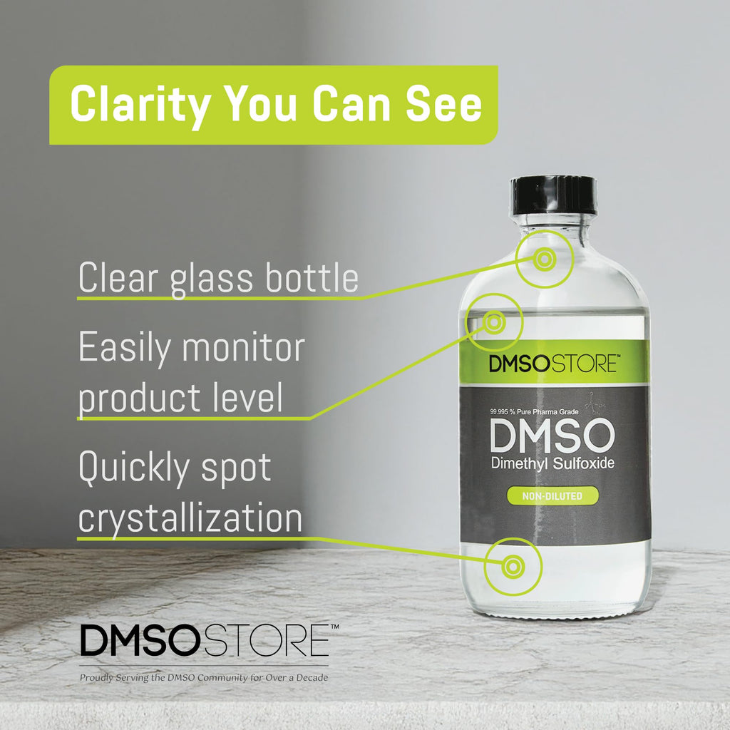DMSO 8 oz. Glass Bottle Non-diluted 99.995% Pure Low Odor Pharma Grade Liquid Dimethyl Sulfoxide Super High Quality Made by DMSO Store