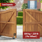 Heavy Duty Gate Wheels for Fences, Yards, Farms, Gate Casters with Spring Loaded, 360 Degree Swivel Max Load Capacity 220lbs
